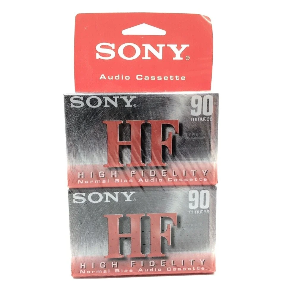 Sony High Fidelity HF‎ 90 Minute Audio Recording Lot Of 2 Blank Cassette Tapes